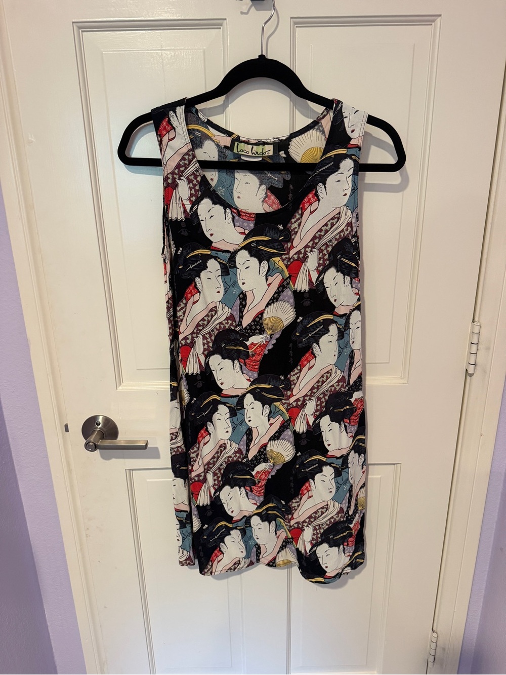 Loco Lindo Sleeveless Geisha Printed Dress - Size Large